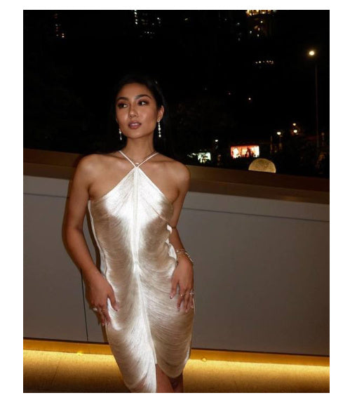 Robe dos nu à pompons tendance