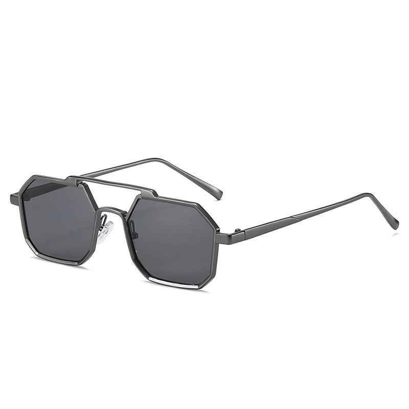 Gafas de sol de moda con montura geométrica y barra superior