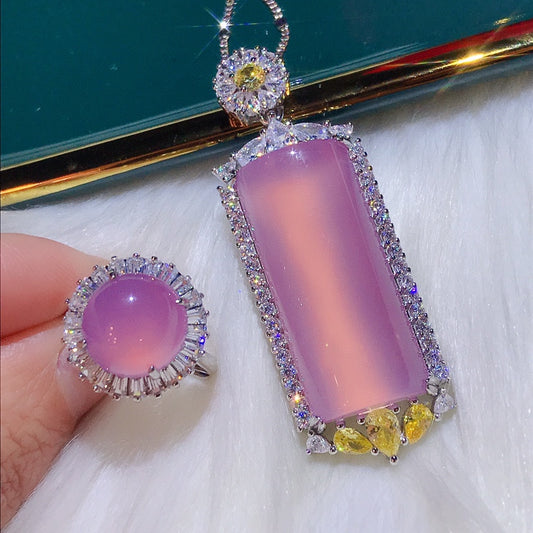 Púrpura transparente alto hielo alto con incrustaciones de lujo