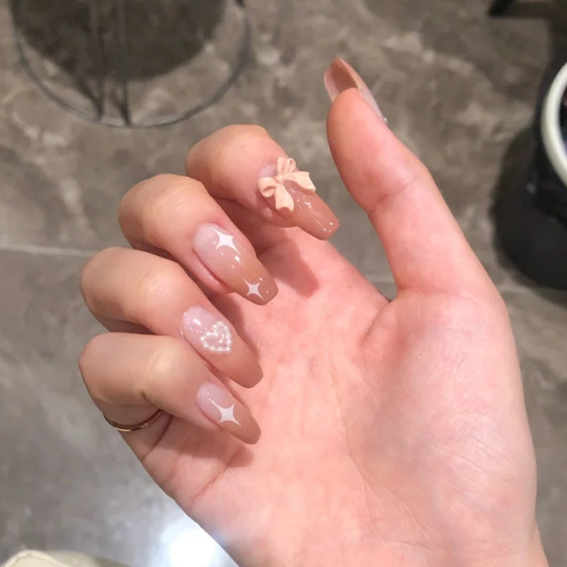 Té Con Leche Arco Degradado Chica Especias Con Uñas Hoja De Plástico
