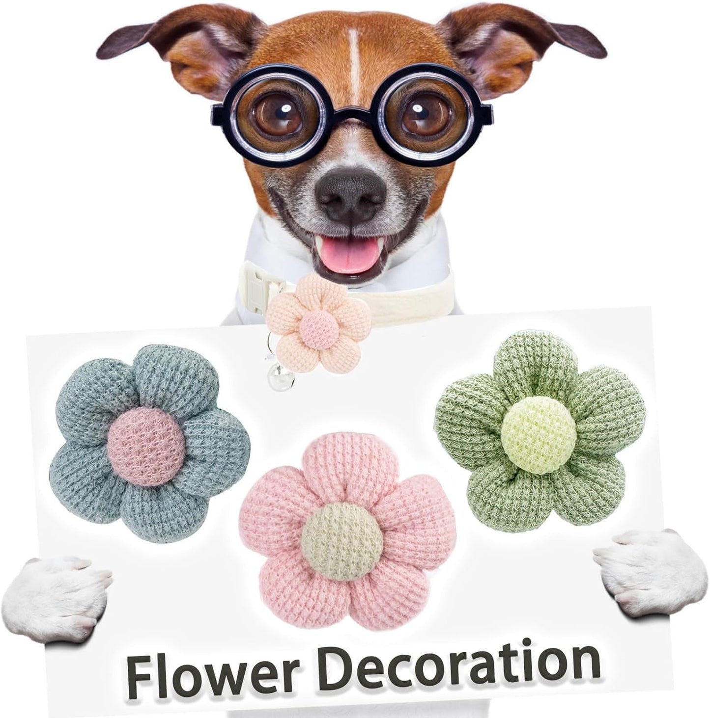 Collar para perro pequeño Collar para perro para niña con flor Collar para cachorro con cascabel Collar ajustable para perro pequeño