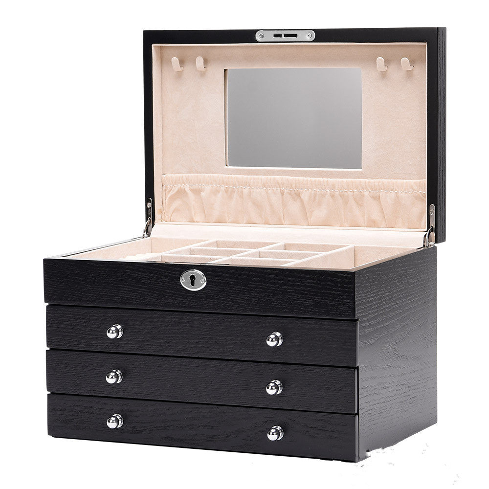 Boîte de rangement en bois pour bijoux et cosmétiques Princess