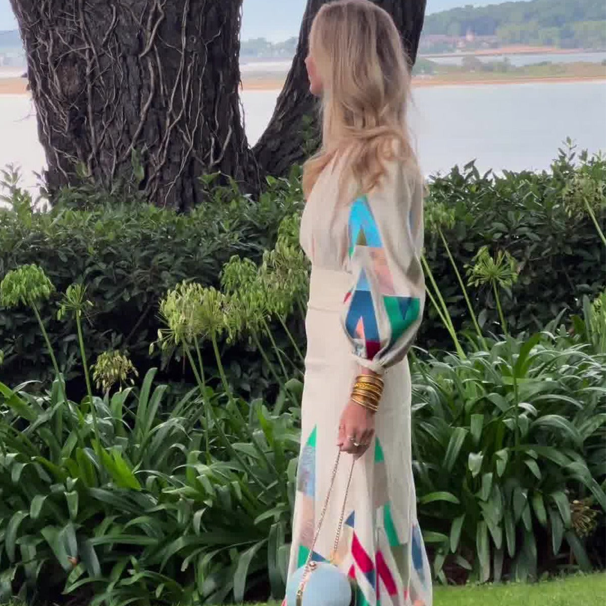 Diseño de impresión Temperamento de moda Estilo de desplazamiento Vestido Traje Vestido Mujer