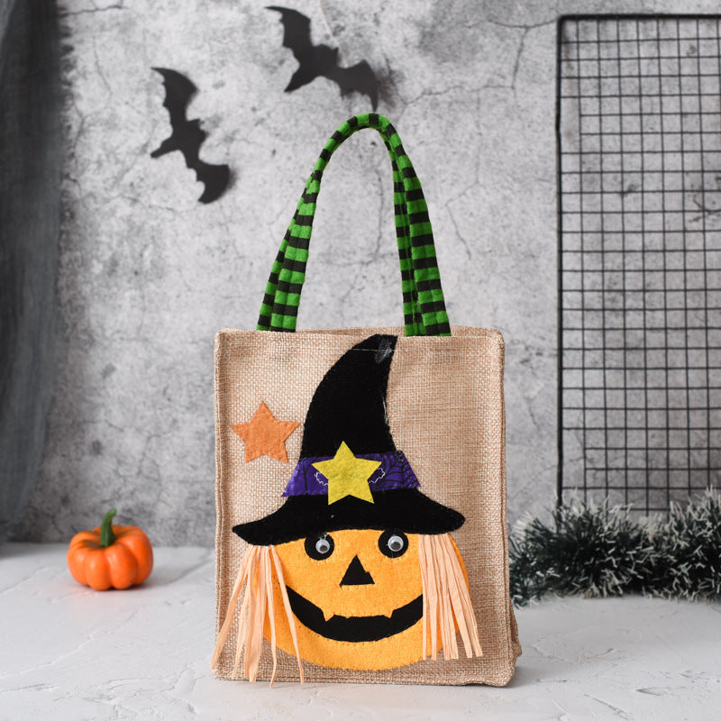 Bolsa de mano con forma de calabaza y calavera de bruja para niños, divertida y creativa, para regalar, para hacer joyas, pequeñas bolsas de compras