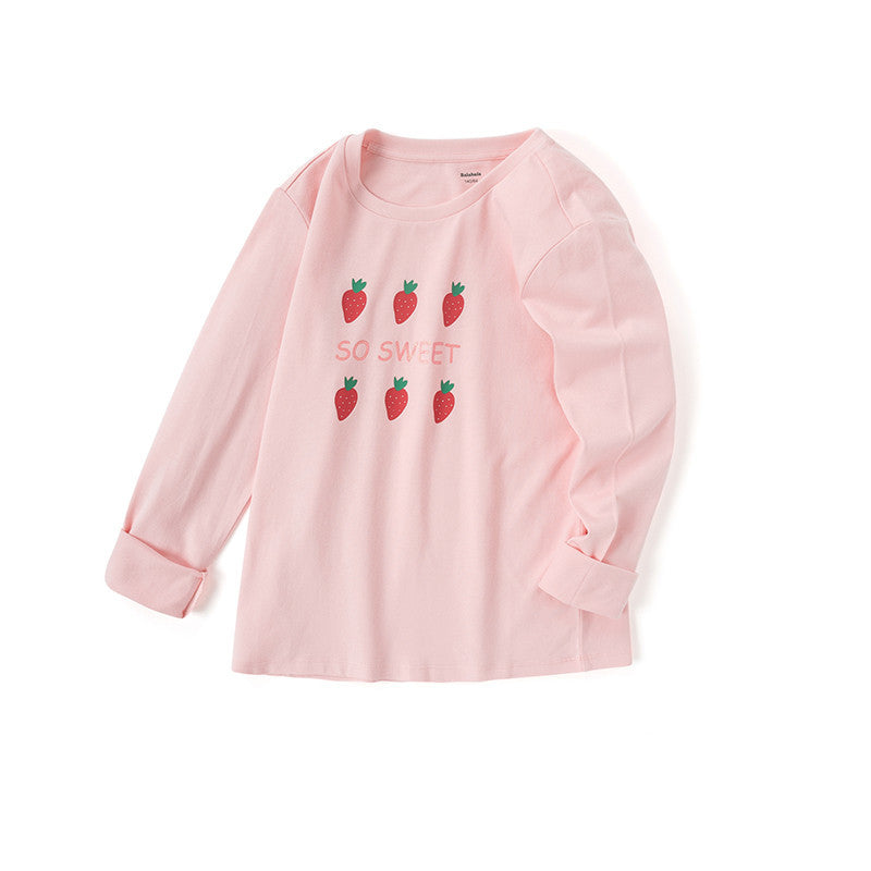 Ropa para niños Camisetas para niñas Camisetas de manga larga para niñas grandes Camisa de algodón dulce para niños pequeños