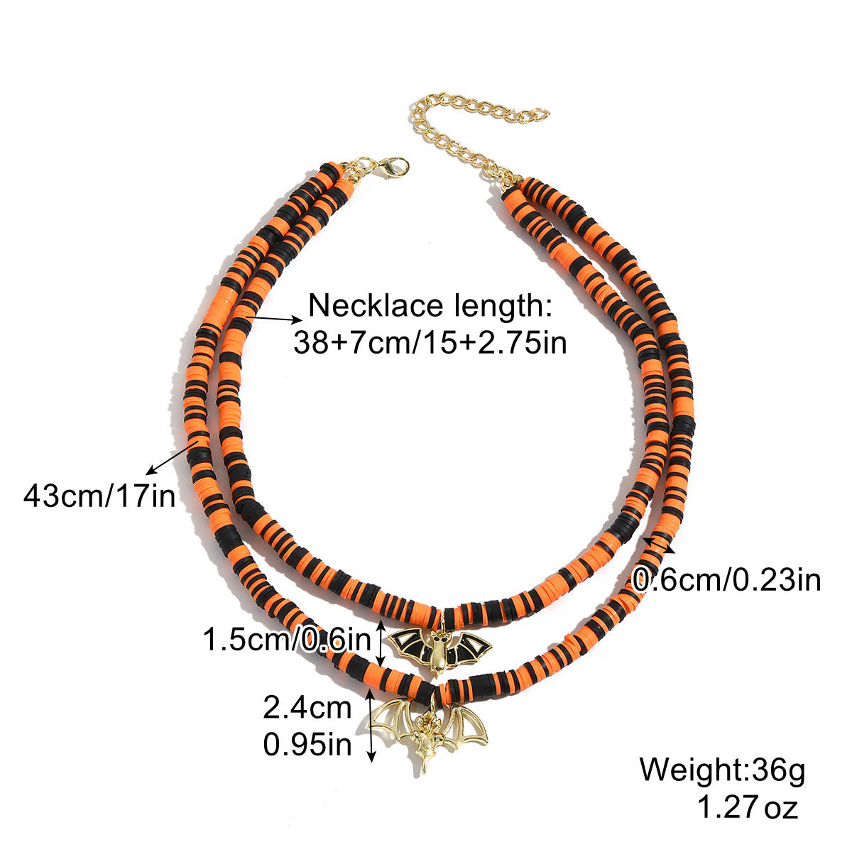 Collier d'Halloween, pendentif chauve-souris, fantôme, crâne, citrouille, araignée, accessoires