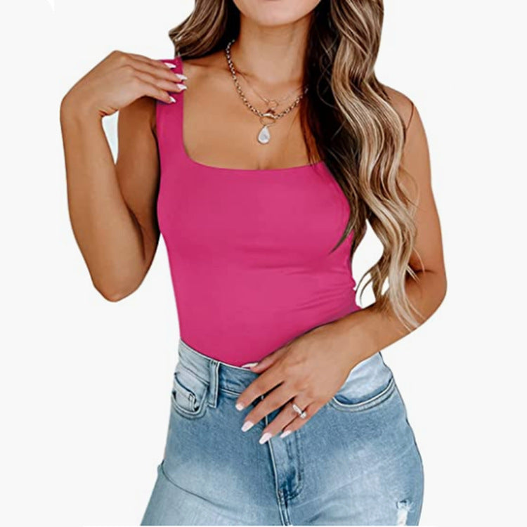 Débardeur slim uni pour femme