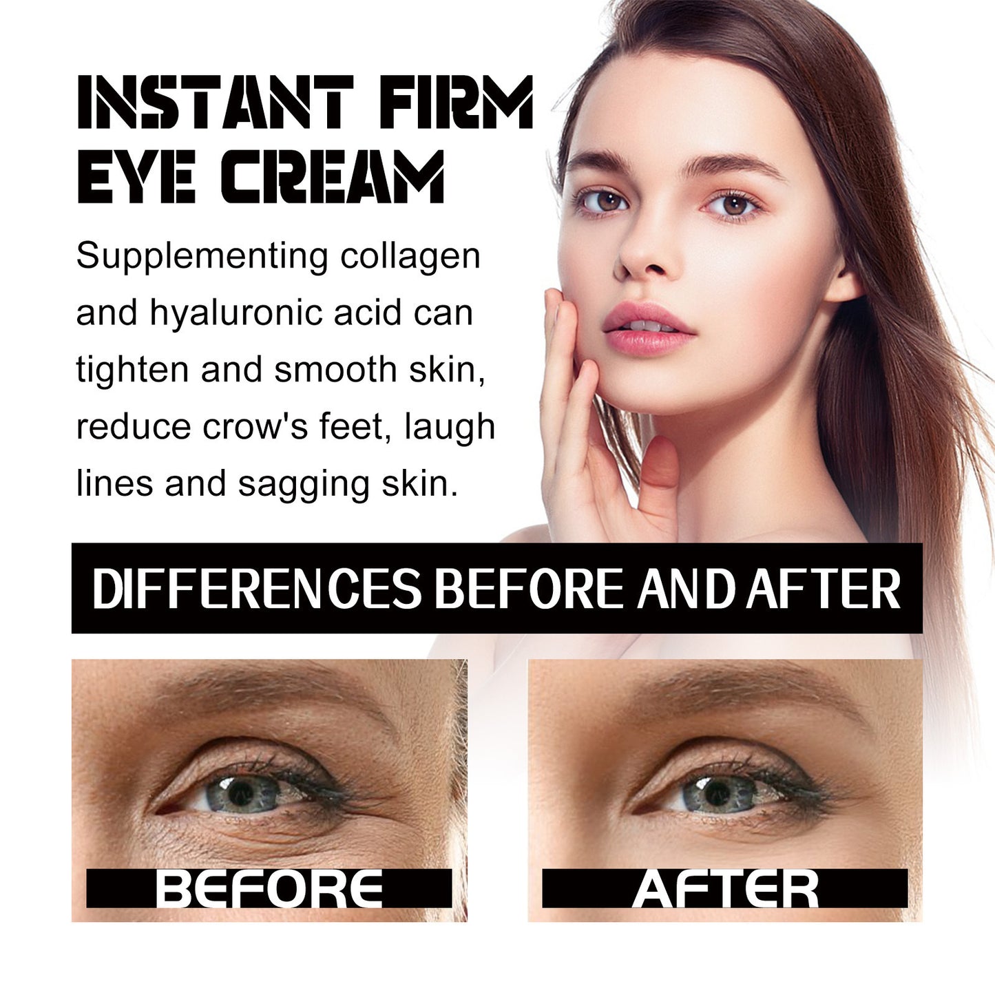 Crème raffermissante pour les poches sous les yeux Hoygi, atténue les rides