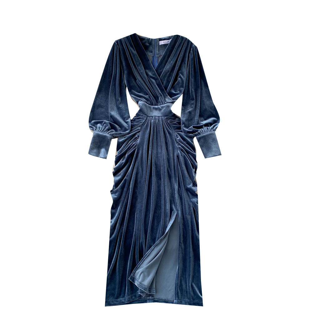 Robe en velours design pour femme