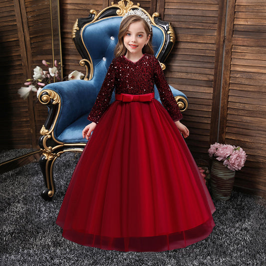 Robe à paillettes en coton pour filles