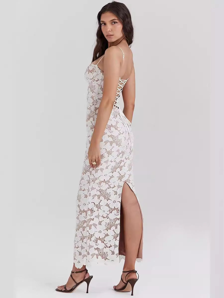 Vestido casual con tirantes sin tirantes, blanco, informal, para mujer