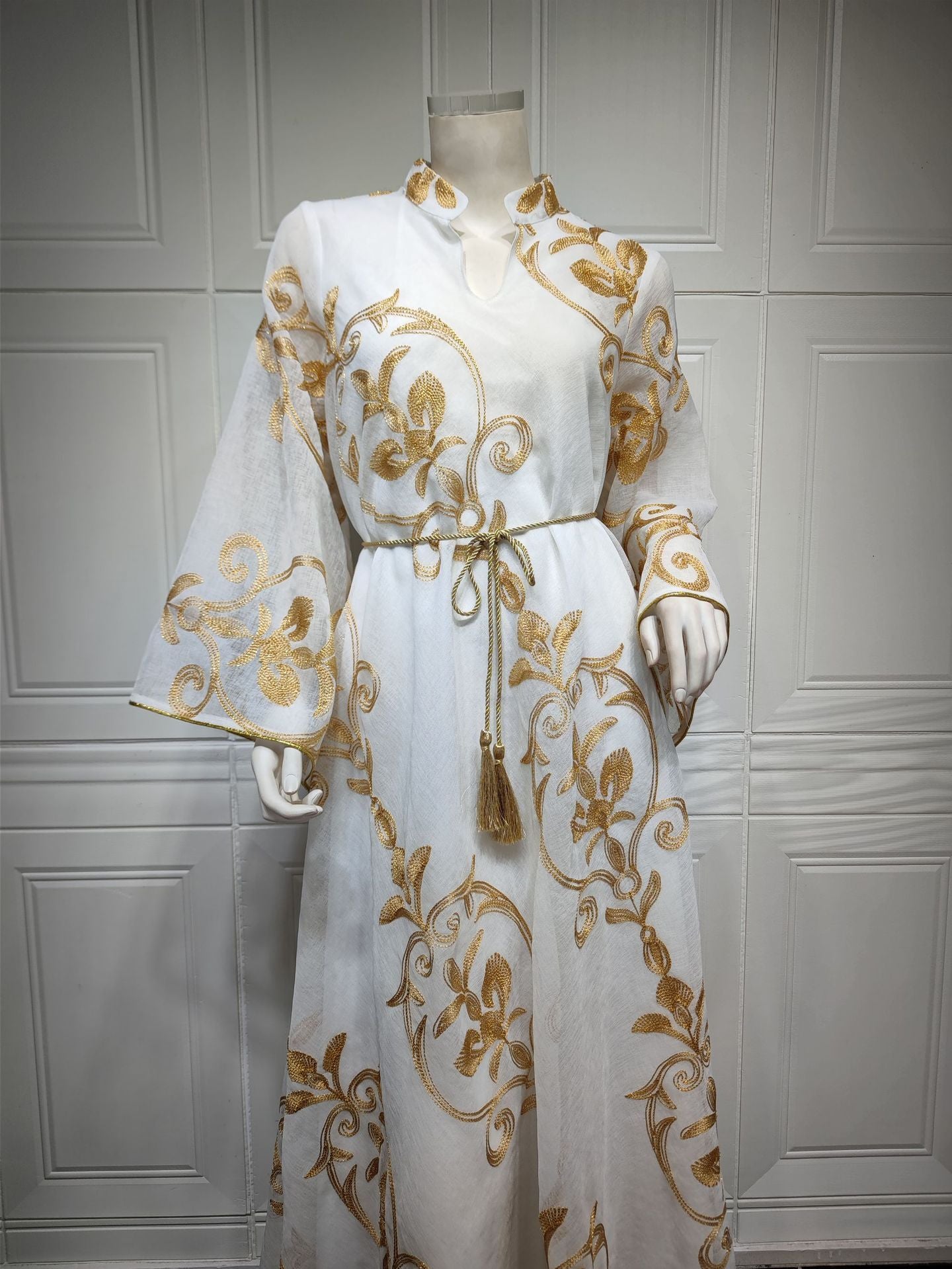 Robe en maille brodée arabe de Dubaï, mode musulmane pour dîner et fête
