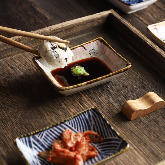 Condimentos para vajilla y platos fríos rectangulares de estilo japonés