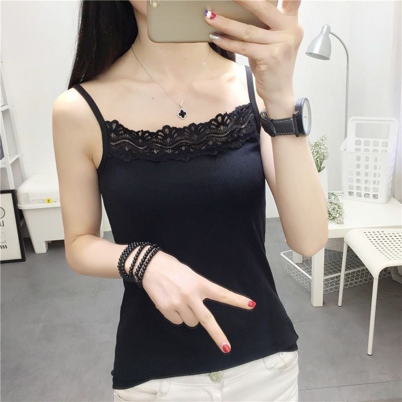 Camisola de encaje con chaleco interior