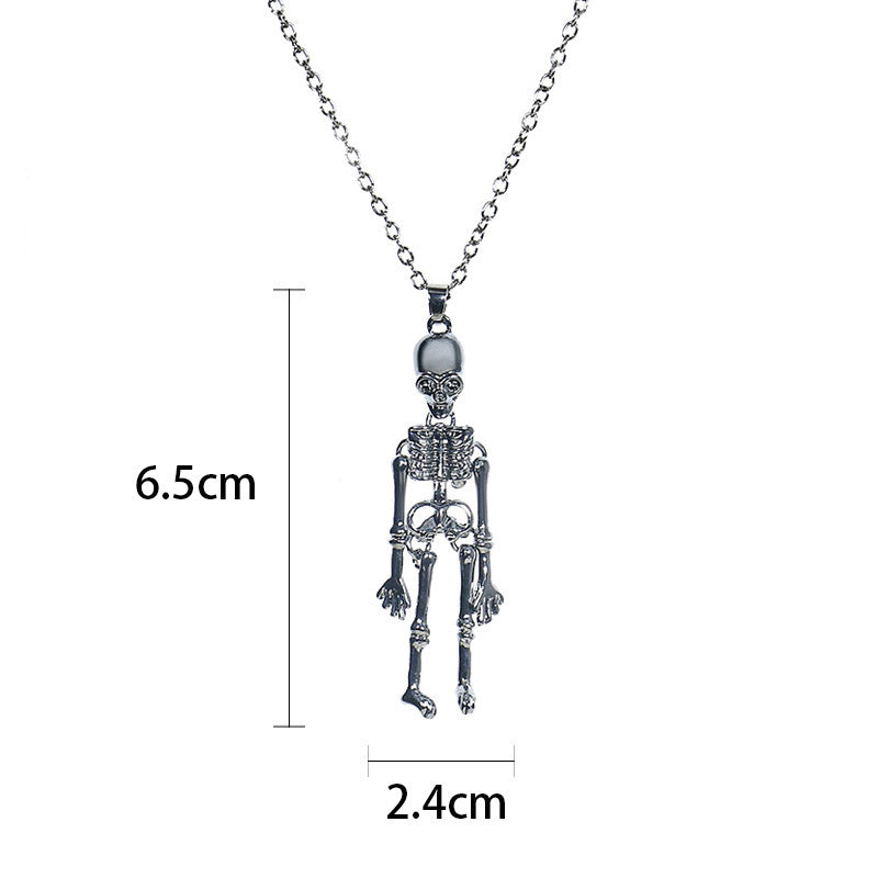Collier avec pendentif tête de citrouille, crâne, chauve-souris et fantôme du festival des fantômes