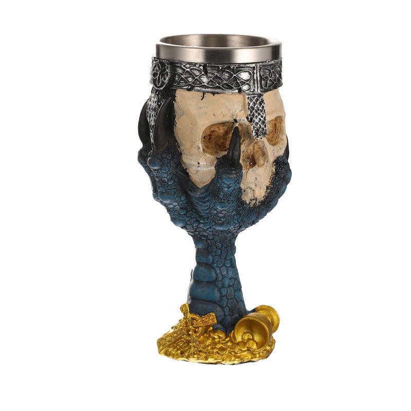 Copa de vino de acero inoxidable con diseño de resina horrible