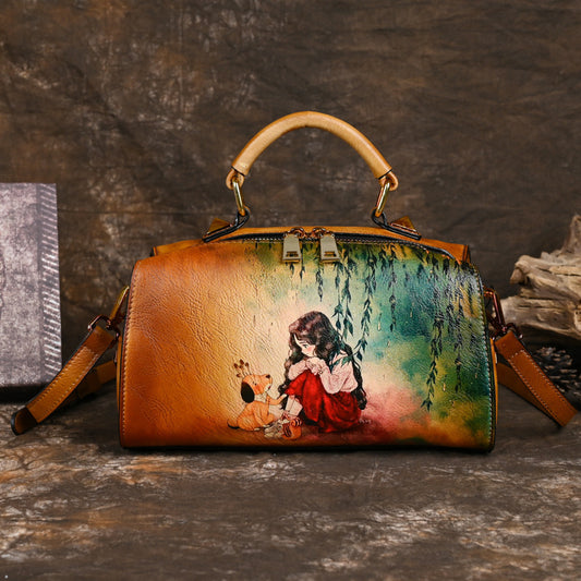 Sac à bandoulière multifonctionnel à bandoulière unique pour femme, dégradé dessiné à la main, grande capacité