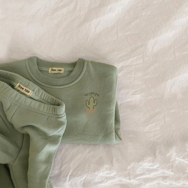 Conjunto de 2 piezas de ropa de invierno para bebé niña y niño Eroidery Thien Fle
