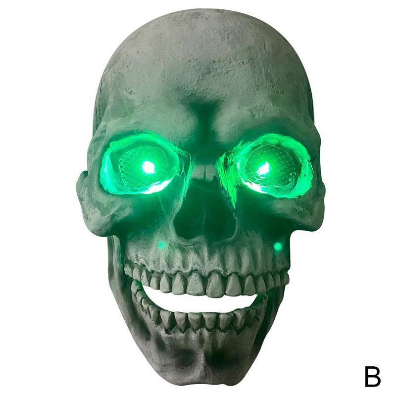 Masque d'Halloween en latex avec tête de mort et bouche mobile, accessoire de déguisement pour Halloween