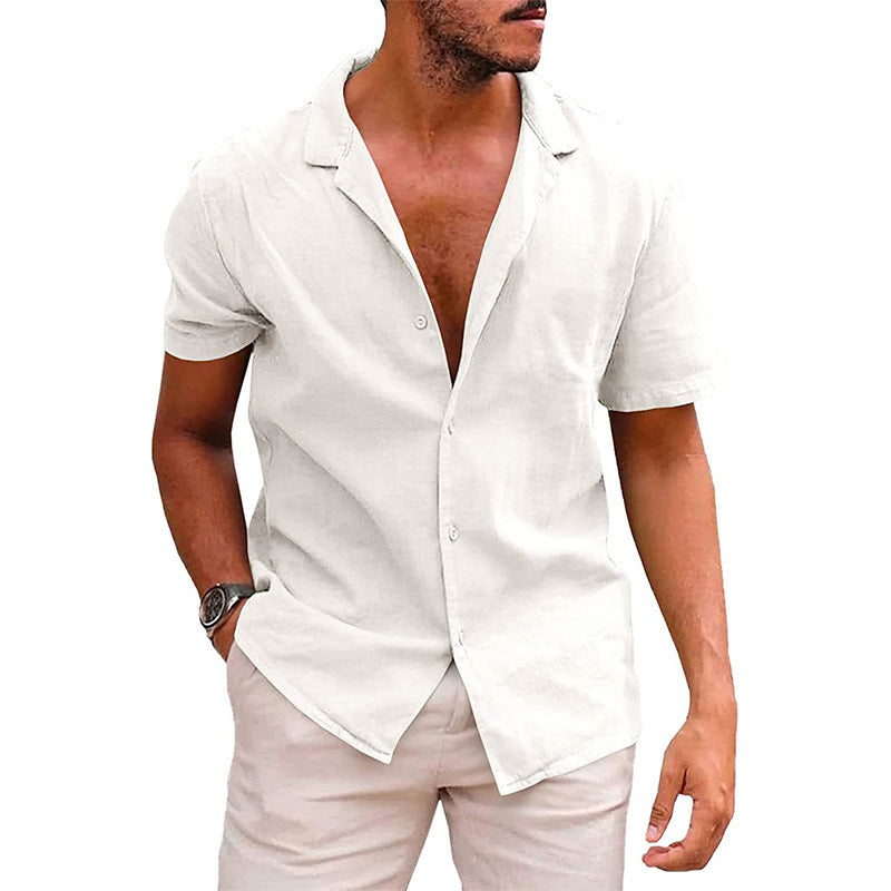 Camisas casuales con botones para hombre, camisas de playa de manga corta, ropa de verano para hombre