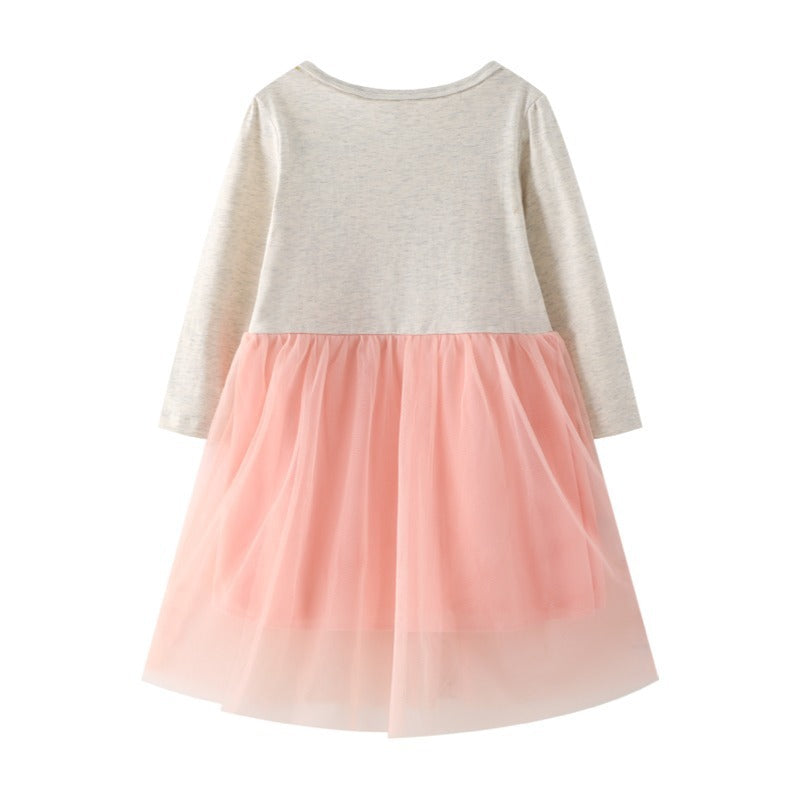 Robe princesse à manches longues en maille pour filles