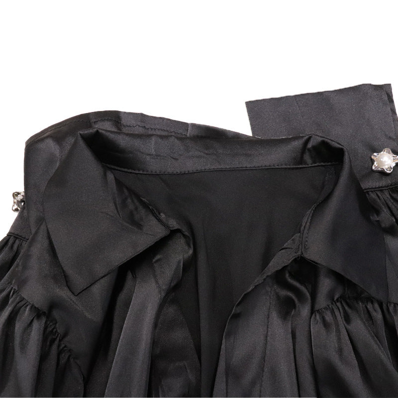 Fashion Design Lantern Sleeve Loose Blouse