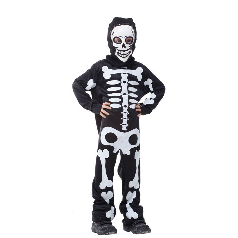 Costume de bal de maquillage pour enfants, fête d'Halloween, carnaval, crâne, garçon