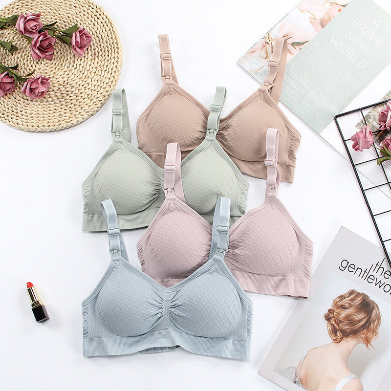 Soutien-gorge d'allaitement de maternité sans armatures avec boucle sur le devant