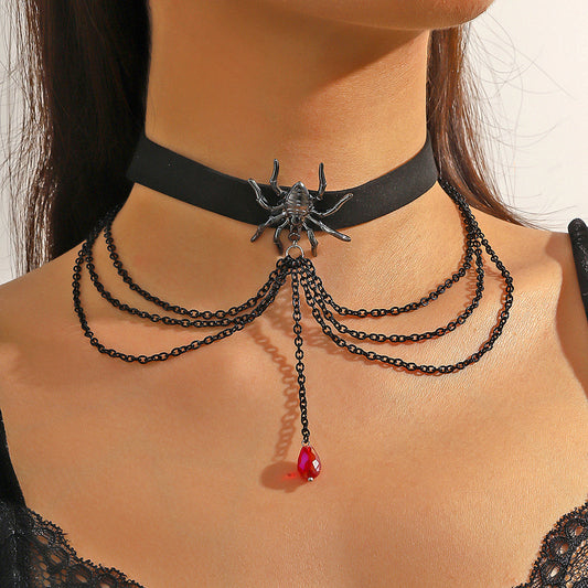 Collier d'Halloween, pendentif chauve-souris, fantôme, crâne, citrouille, araignée, accessoires