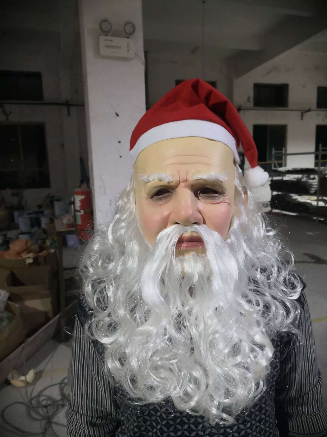 Máscara blanca vieja, calva, vieja, de látex, accesorio divertido para cosplay de Halloween