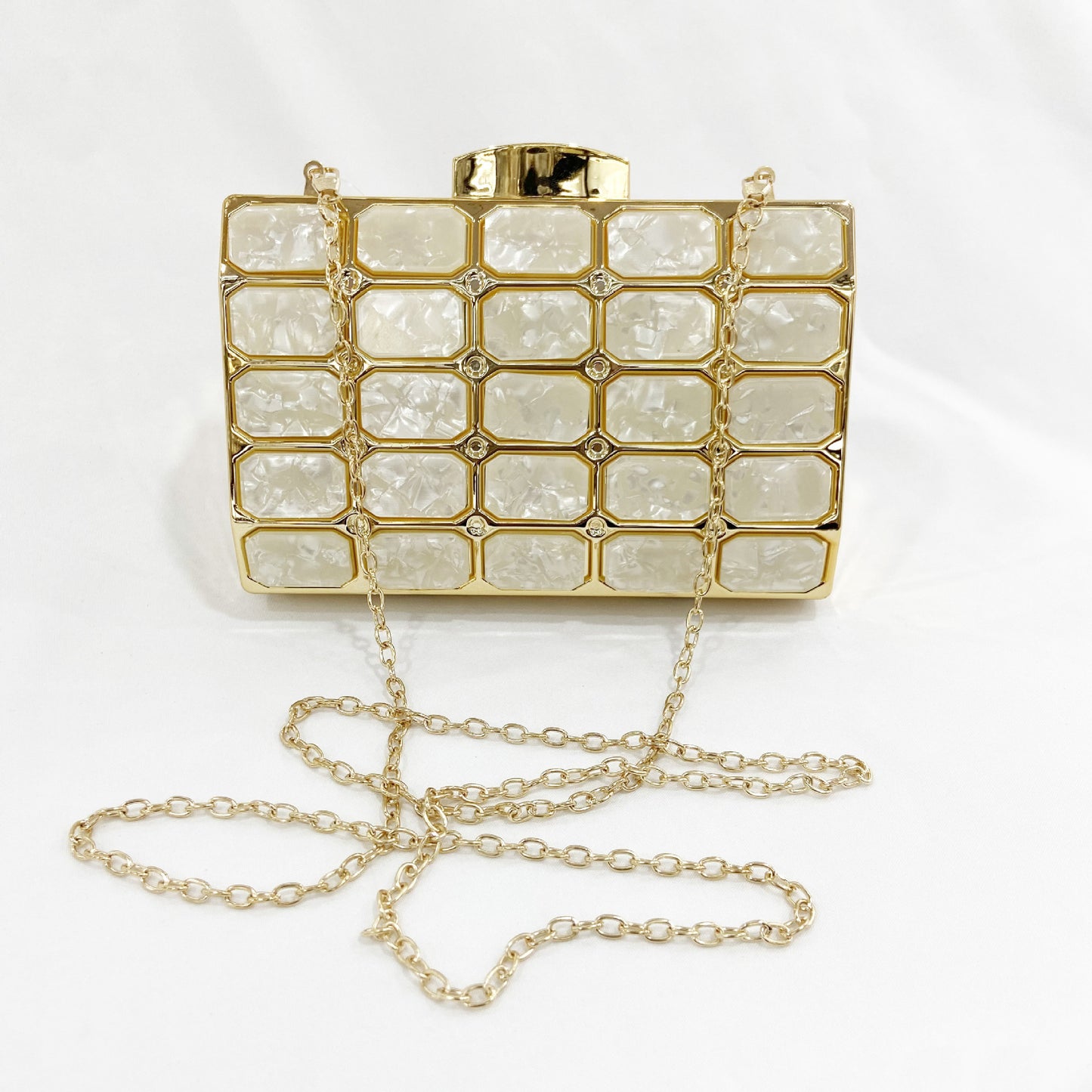 Sac de dîner en acrylique à motif pierre pour fête de femme