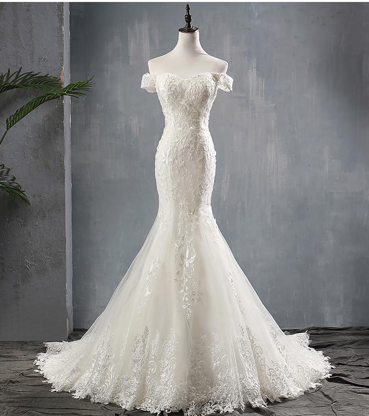 Vestido de novia ligero de sirena Falda con cola de encaje