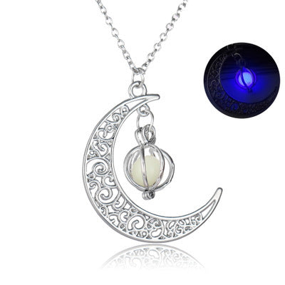 Collier pendentif lumineux en pierre naturelle brillante pour femme, bijou tendance, idéal comme cadeau