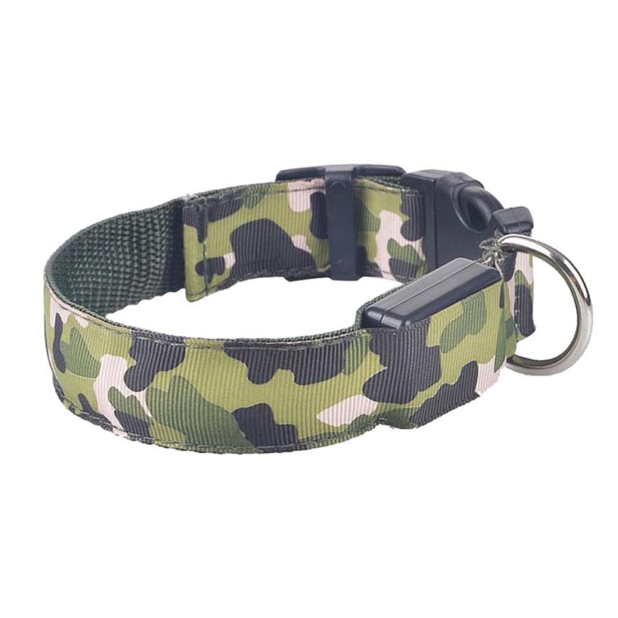 Collar luminoso para perros con diseño de camuflaje para mascotas