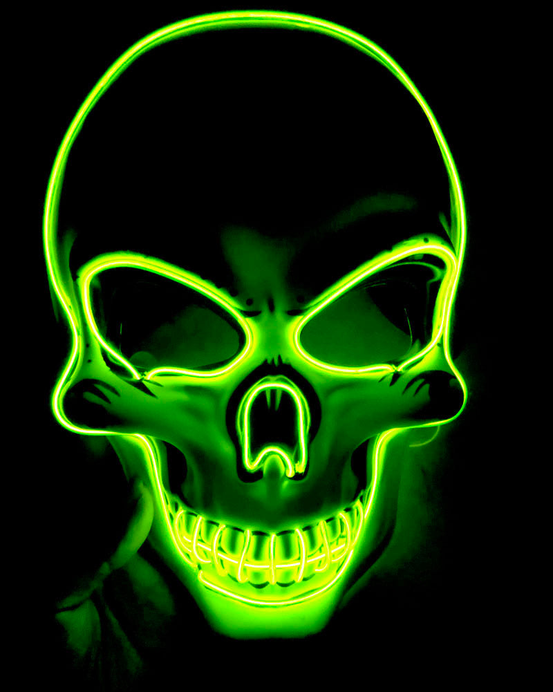 Masque squelette d'Halloween à LED