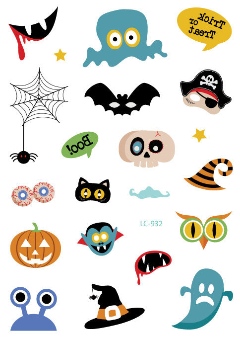 Waterproof Halloween Face Sticker Tatoo