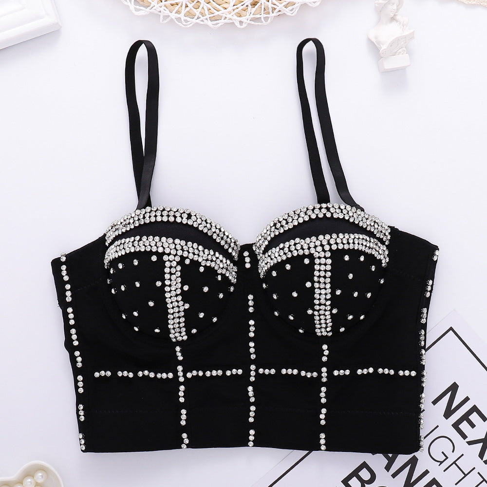 Corset tubulaire gainant à perles et diamants brillants pour femmes