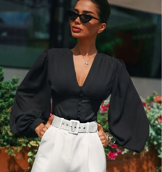Deep V Autumn Top