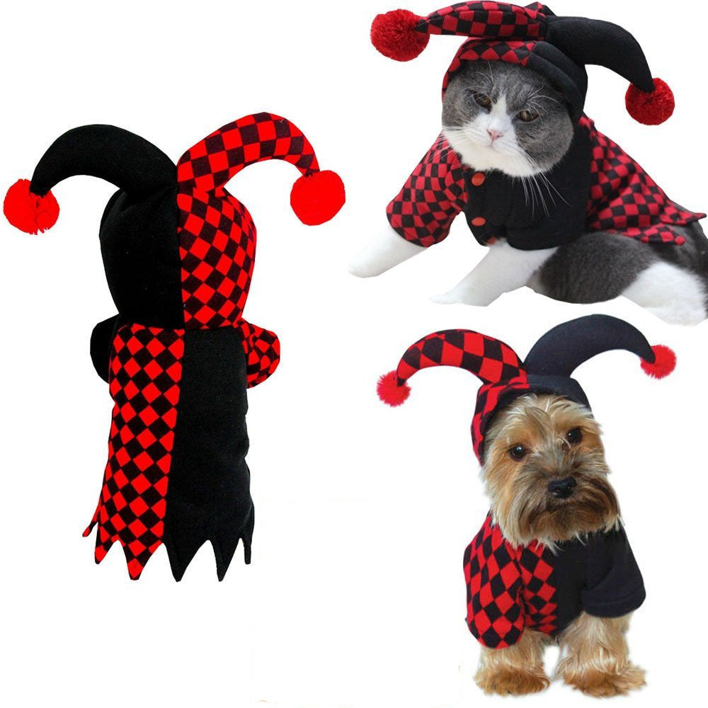 Costume de clown drôle d'Halloween pour chien et chat