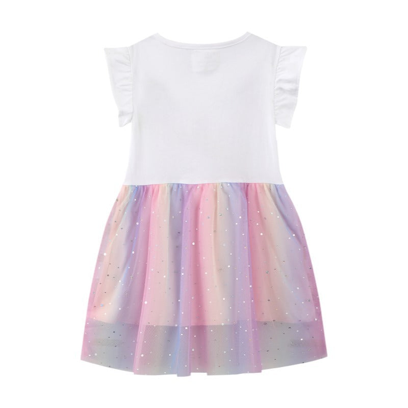 Robe imprimée simple et décontractée pour fille