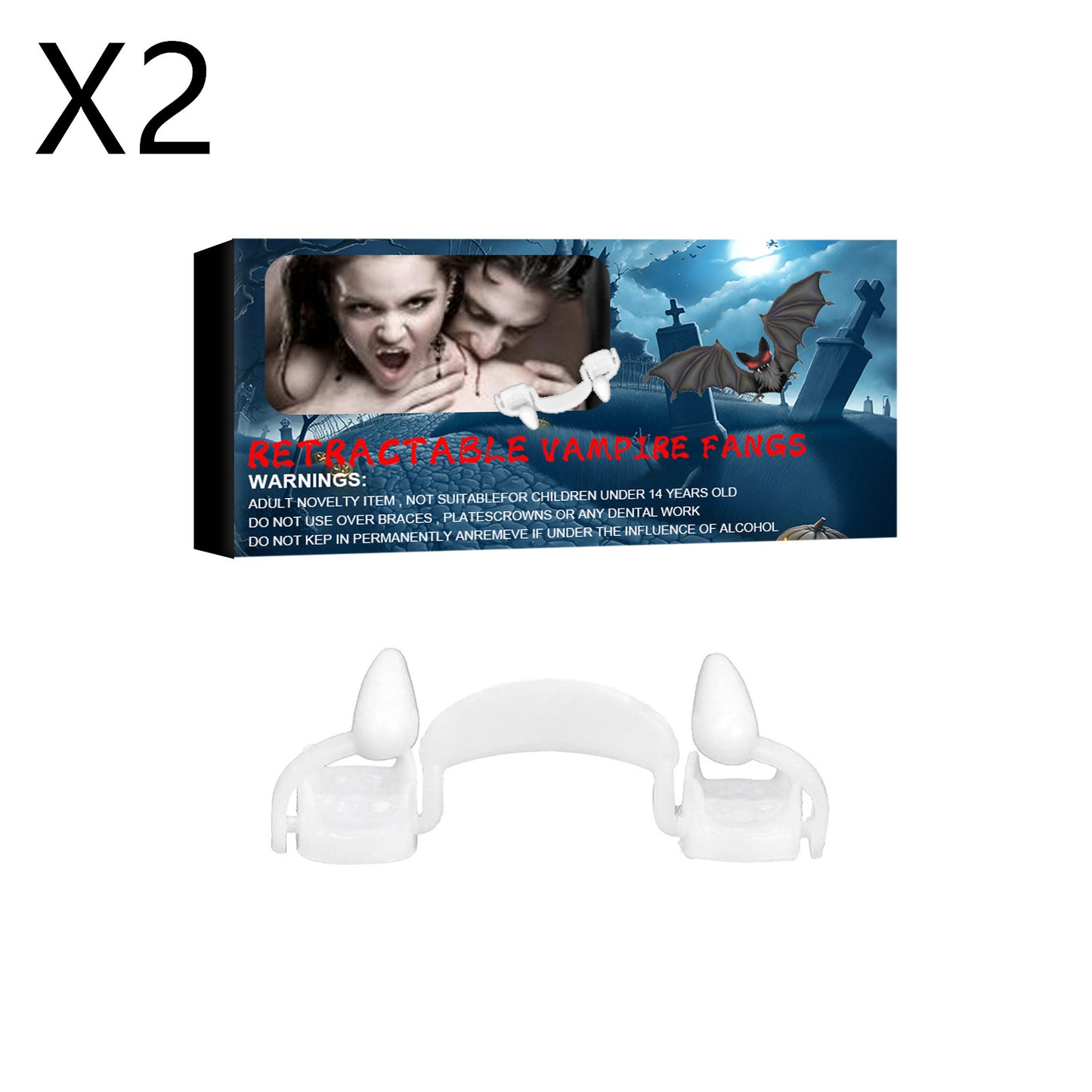 Dentaduras postizas de vampiro para Halloween Dientes de tigre falsos retráctiles para Halloween Decoraciones de cosplay para fiestas de Halloween