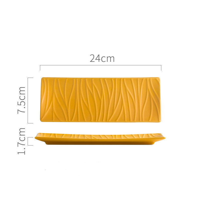 Japanese Creative Sushi Plate Pottery Long Plate