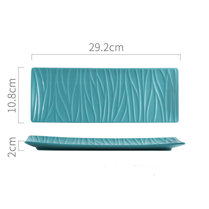 Japanese Creative Sushi Plate Pottery Long Plate