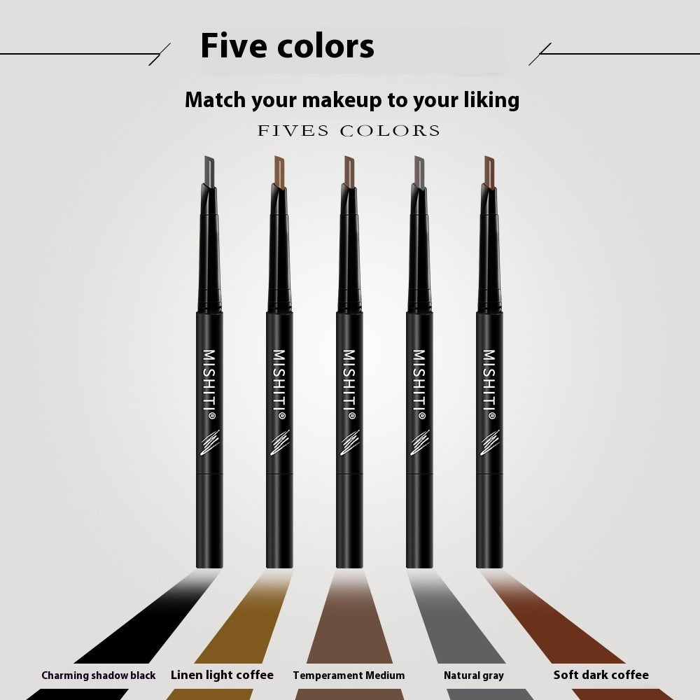 Crayon à sourcils à double tête, rotation automatique, étanche