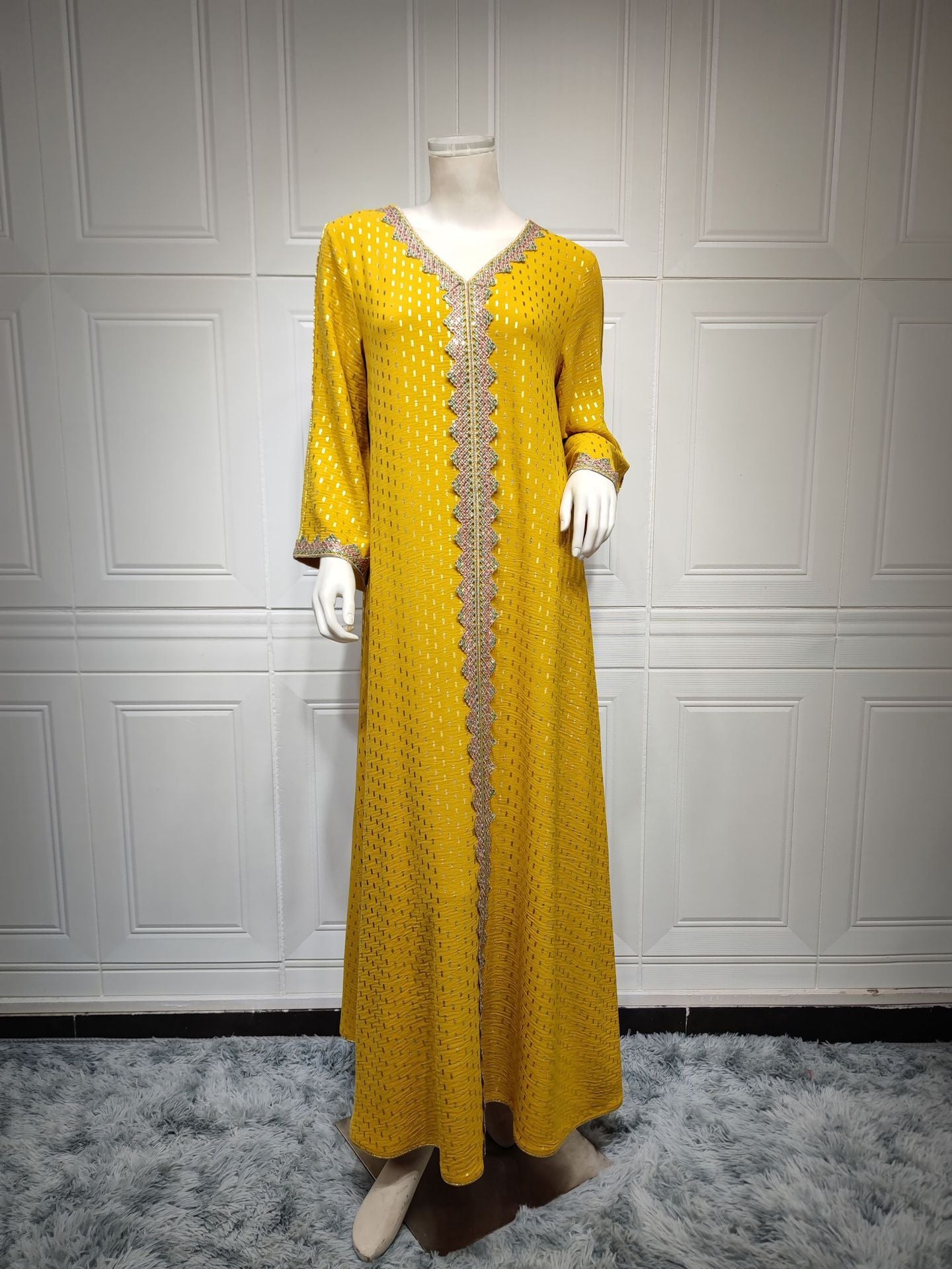 Vestido musulmán de Dubái para el verano con efecto bronceado