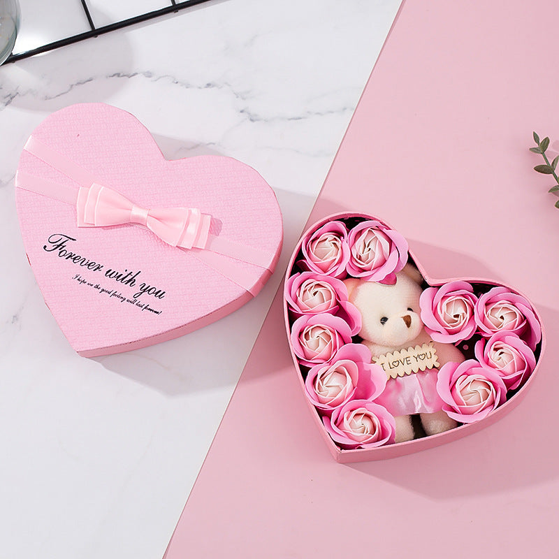 Caja de regalo con forma de corazón en forma de rosa roja Caja de regalo de Navidad para Año Nuevo Regalo de Navidad para San Valentín Regalo de cumpleaños para el Día de la Madre