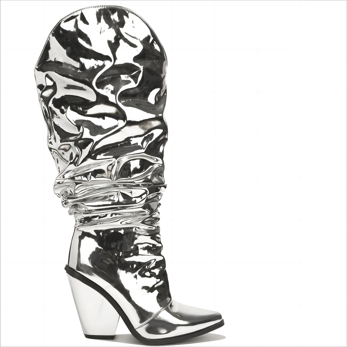 Botas de cuña coloridas con placa de hierro y tubo grande y cómodas