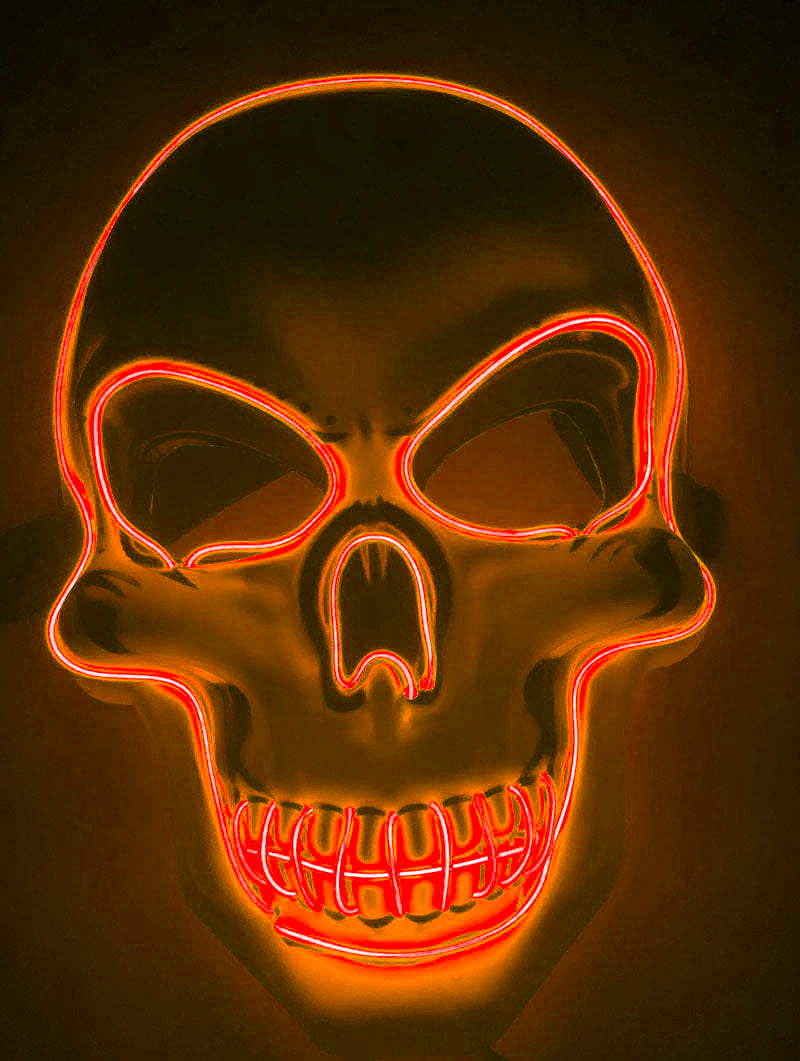 Masque squelette d'Halloween à LED