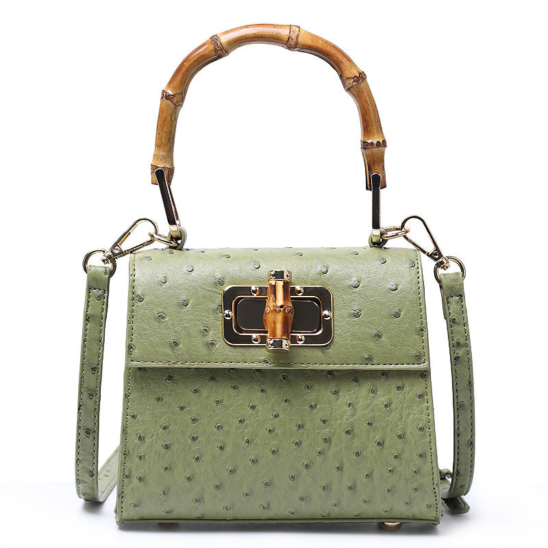 Trapezoid bamboo handbag