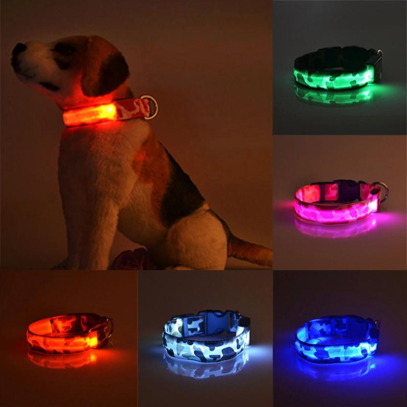 Collar luminoso para perros con diseño de camuflaje para mascotas